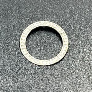 JCM 10k White Gold Round‎ Open Circle Diamond Cut Pendant Stamped